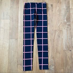 HUGO LOVES TIKI Black & Pink Grid Leggings NWOT
